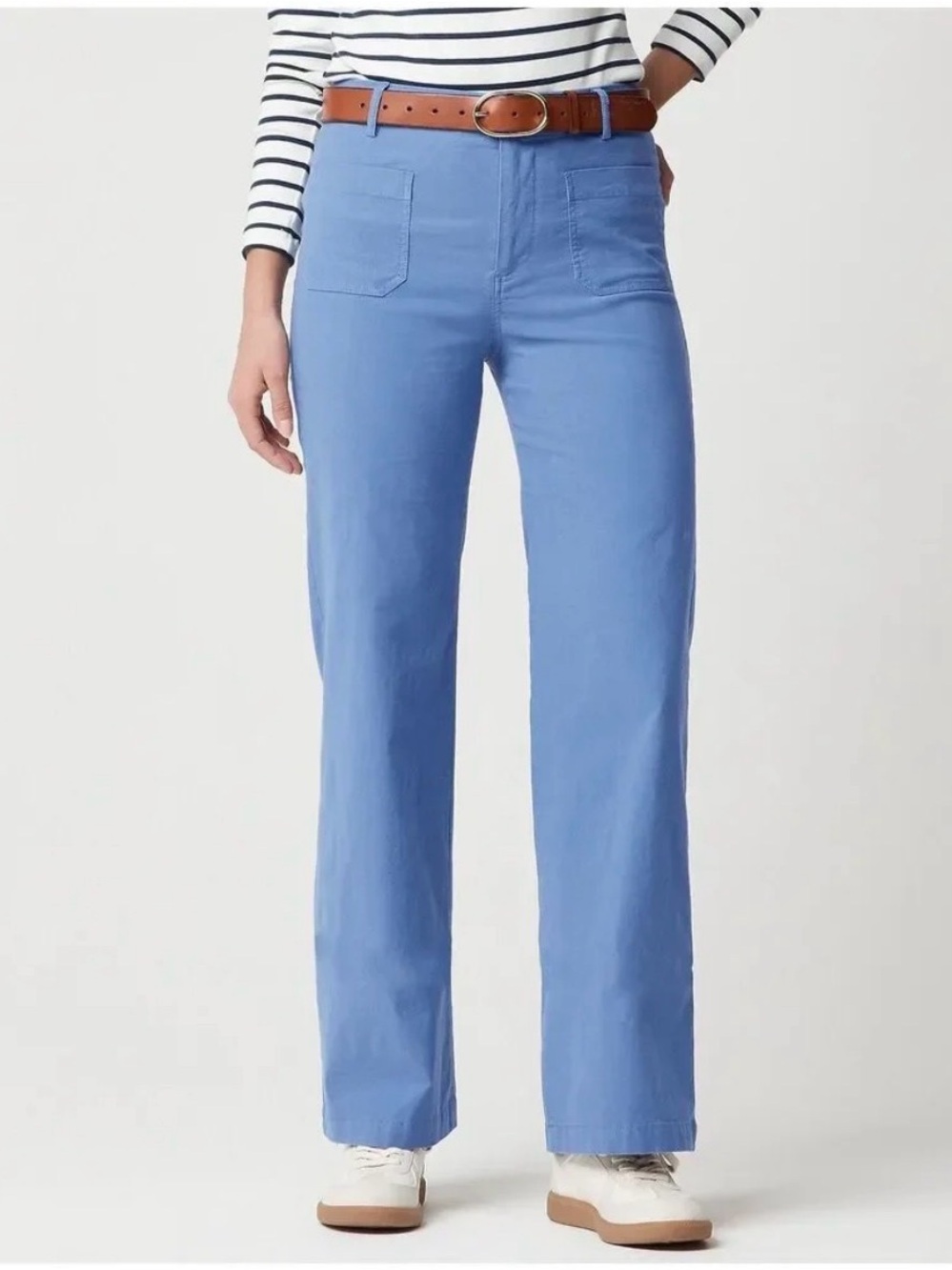 J. Crew Lizzie Cotton Linen Blend Wide Leg Pants, Rustic Ocean Blue, Size 28